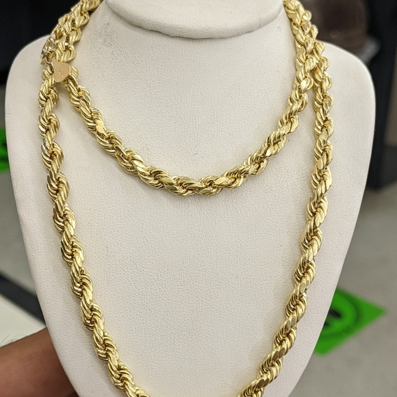 10kt Real Gold Rope Chain 5.5mm 28 inch